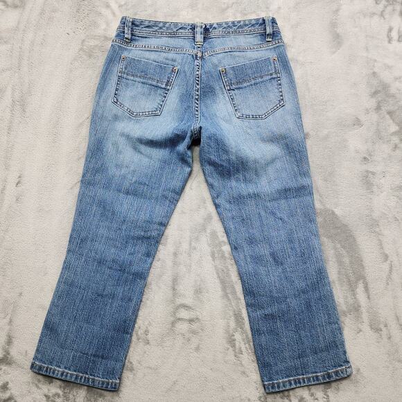 Vintage Y2K Banana Republic Jeans Womens 6 Blue Low Rise Crop Straight Stretch - Picture 3 of 13